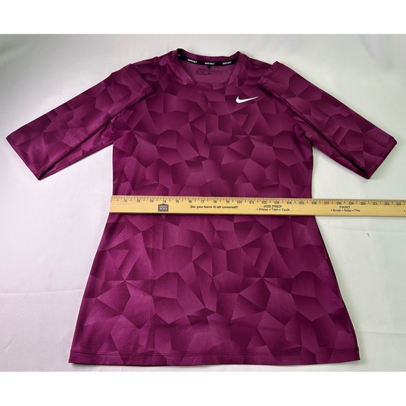 Nike Golf Women's Dri FIT Long Sleeve Athletic Shirt Magenta Geo Print‎ Size M - Picture 6 of 9